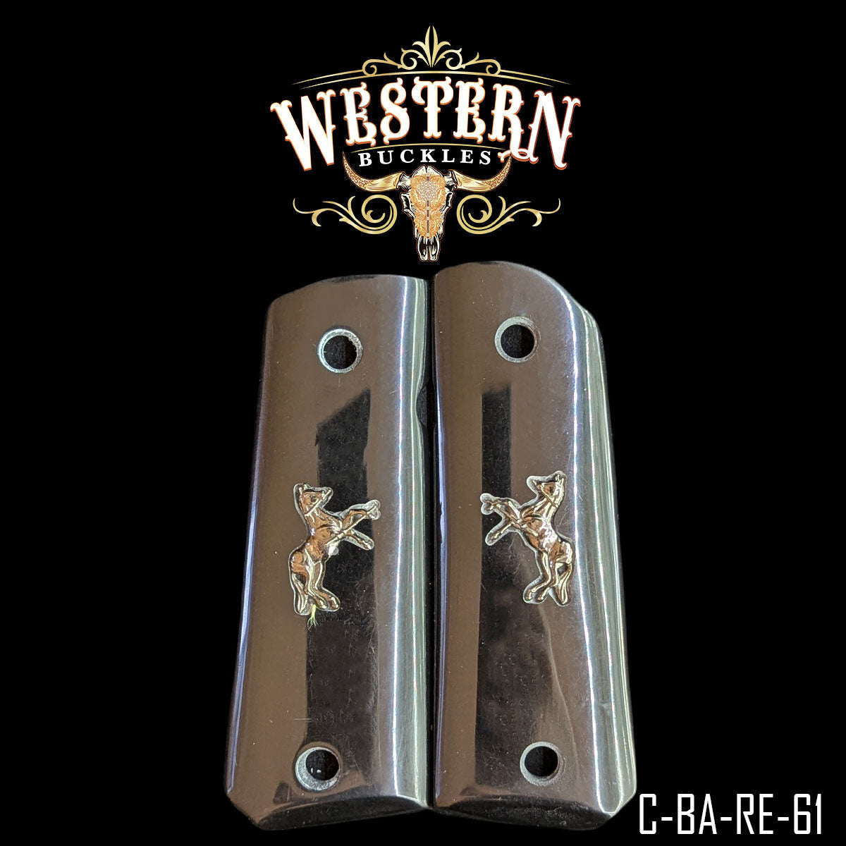 Cacha Colt 1911 Grips De Resina Blanca Con Caballo