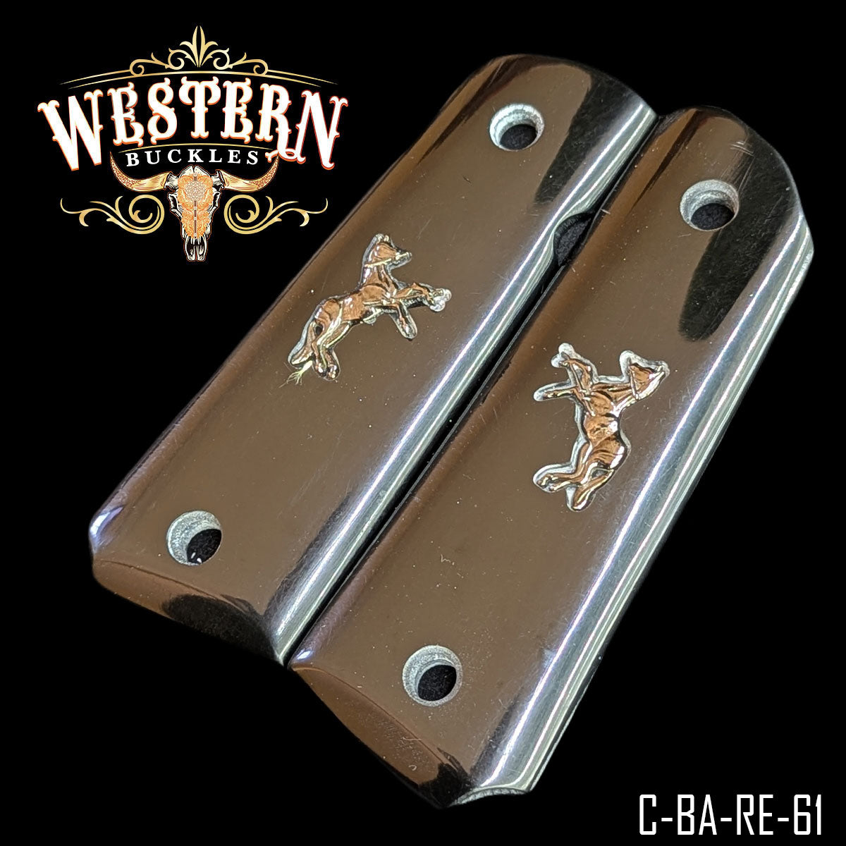 Cacha Colt 1911 Grips De Resina Blanca Con Caballo