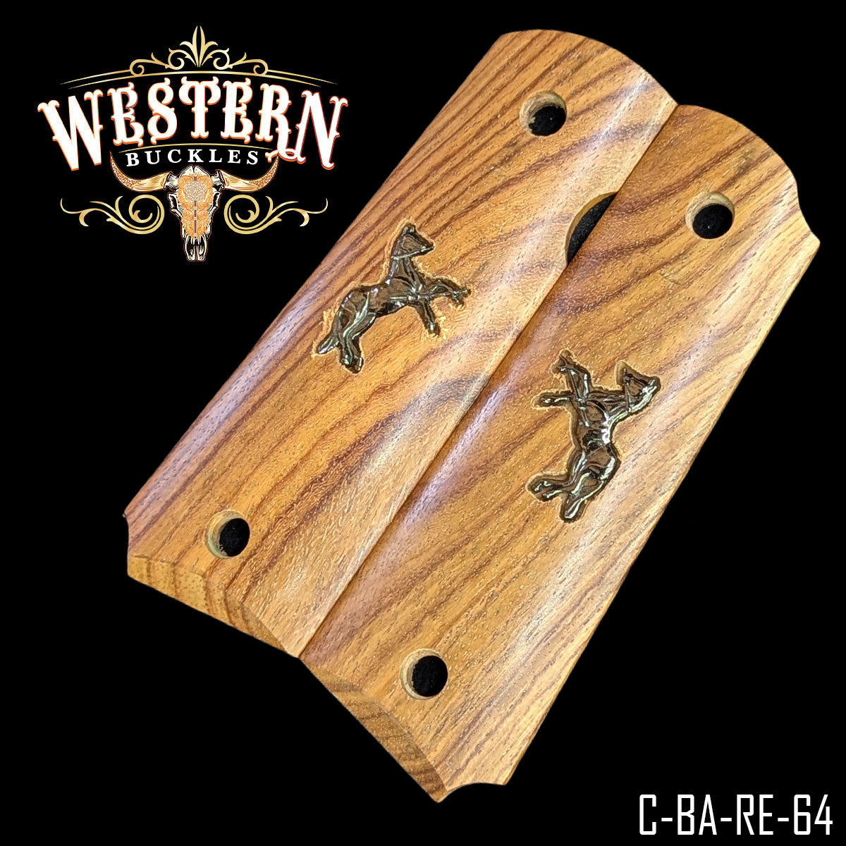 Cachas Colt 1911 Grips De Madera Con Caballo