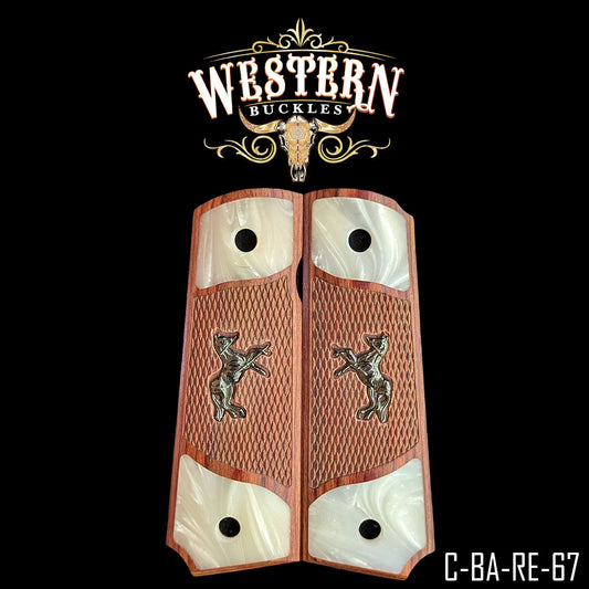 Cachas Colt 1911 Grips De Madera Con Caballo