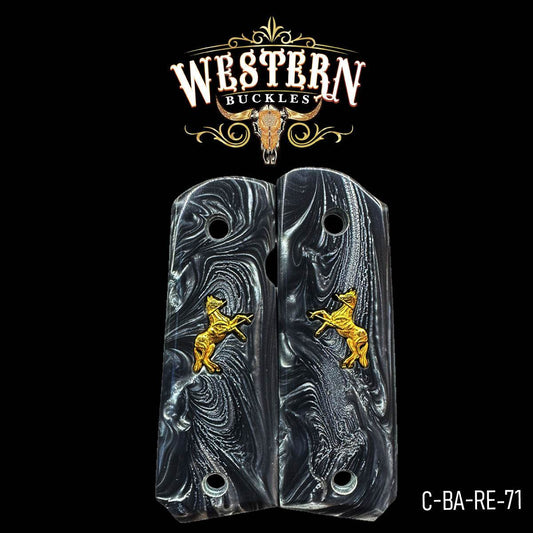 Cacha Colt 1911 Caballo Resina Negra - Western Buckles