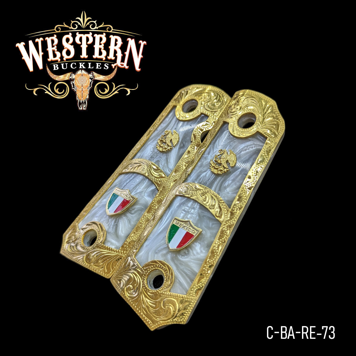 Cachas De Resina Colt 1911 Dorado Y Blanco