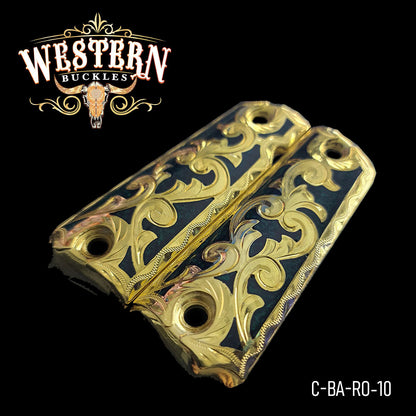 Cachas Colt 1911 Dorado con Resina- Western Buckles