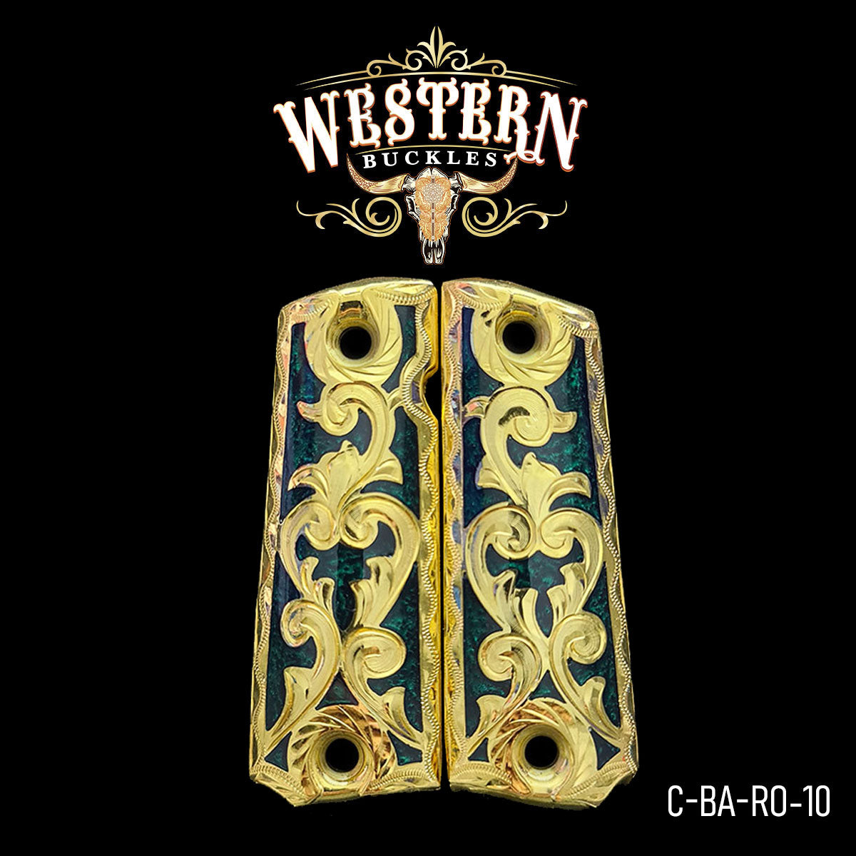 Cachas Colt 1911 Dorado con Resina-Western Buckles