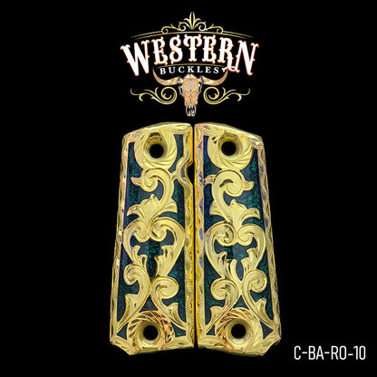 Cachas Colt 1911 Dorado con Resina-Western Buckles