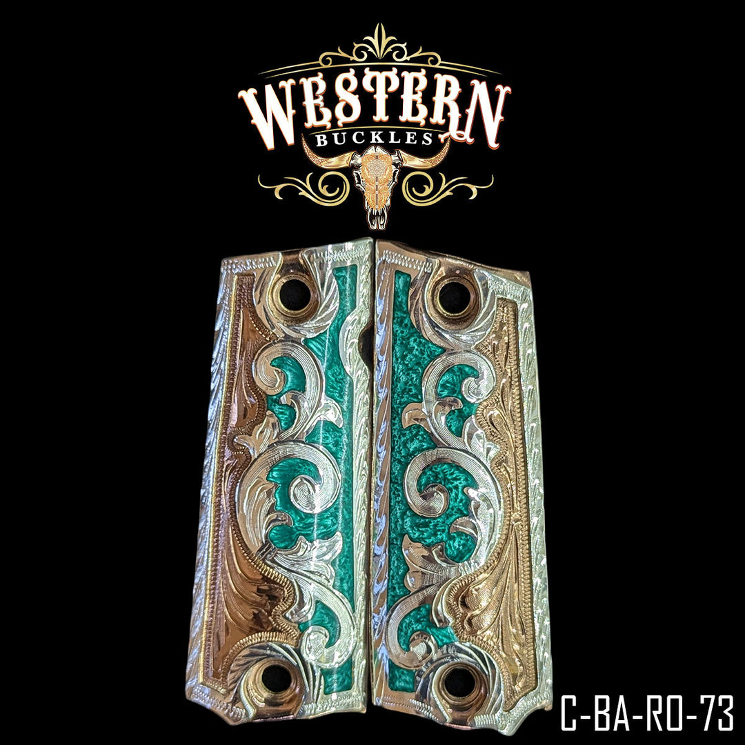 1911 Cachas — Hand-Engraved | Handcrafted by Western Buckles | SKU C-BA-RO-73