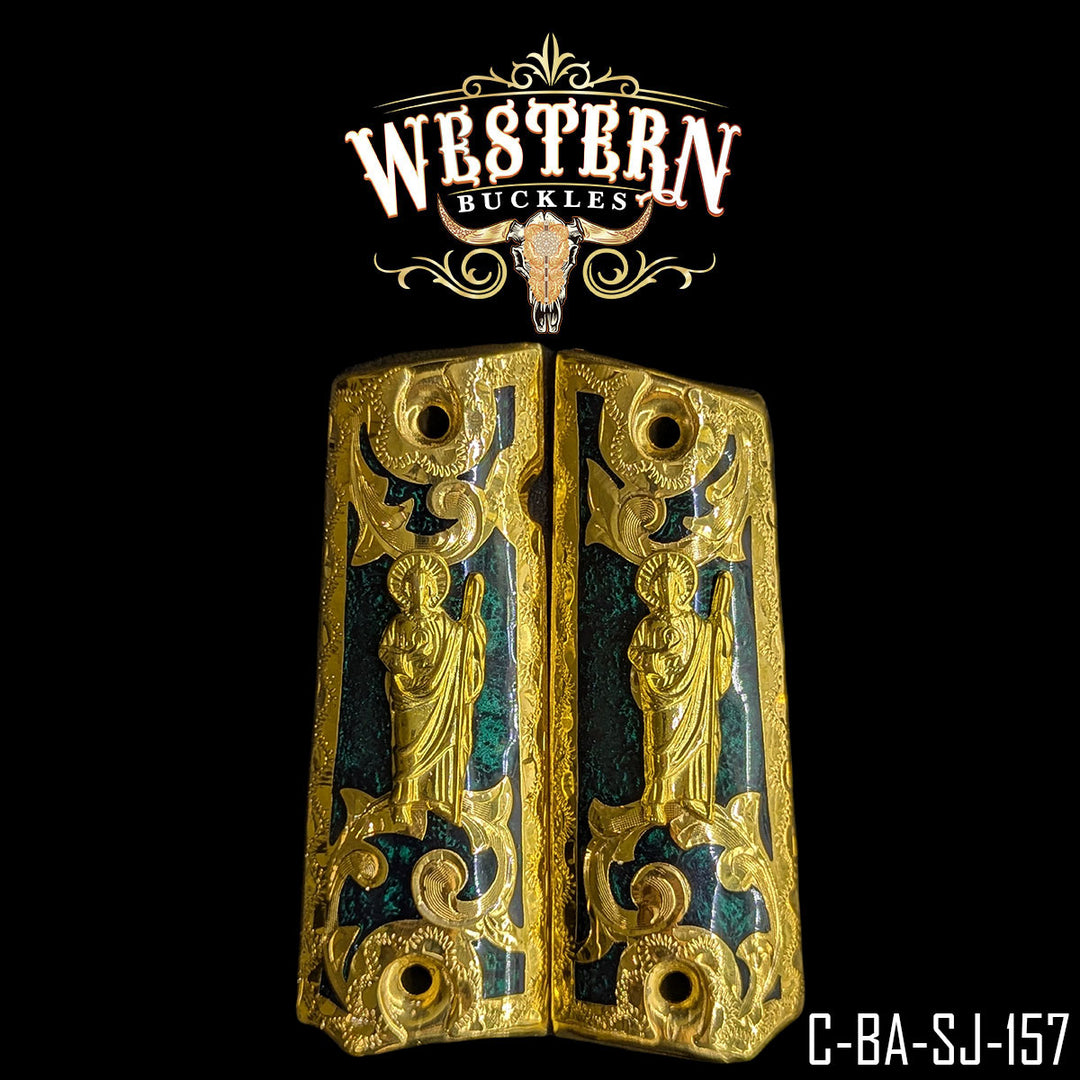 1911 San Judas Gun Grips | Handcrafted by Western Buckles | SKU C-BA-SJ-157