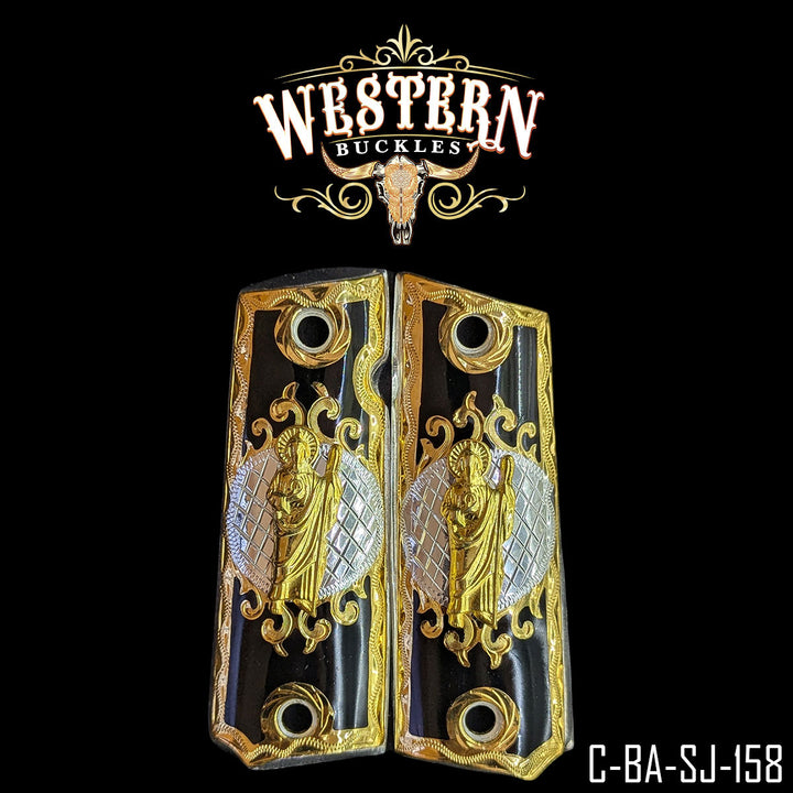 1911 Saint Jude Gun Grips | Handcrafted by Western Buckles | SKU C-BA-SJ-158