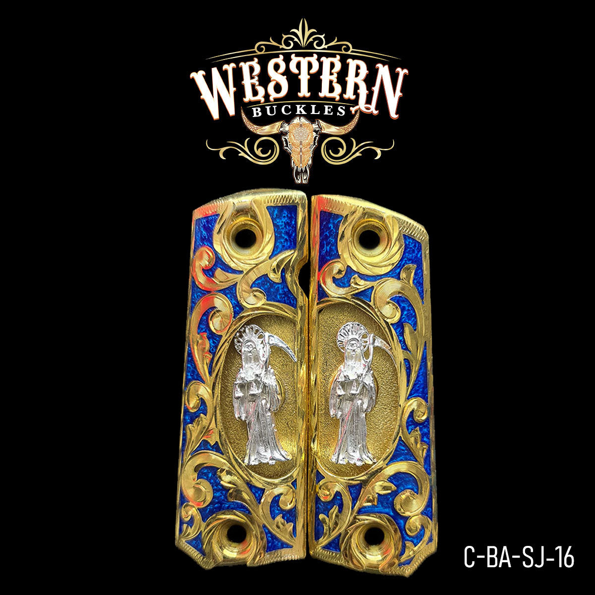 Cachas Colt 1911 Grips Santa Muerte Rameado