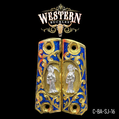 Cachas Colt 1911 Grips Santa Muerte Rameado