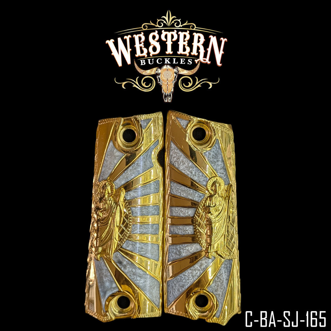 1911 San Judas Gun Grips | Handcrafted by Western Buckles | SKU C-BA-SJ-165