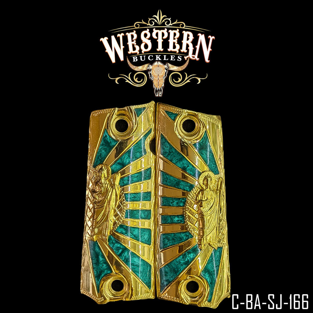1911 San Judas Gun Grips | Handcrafted by Western Buckles | SKU C-BA-SJ-166