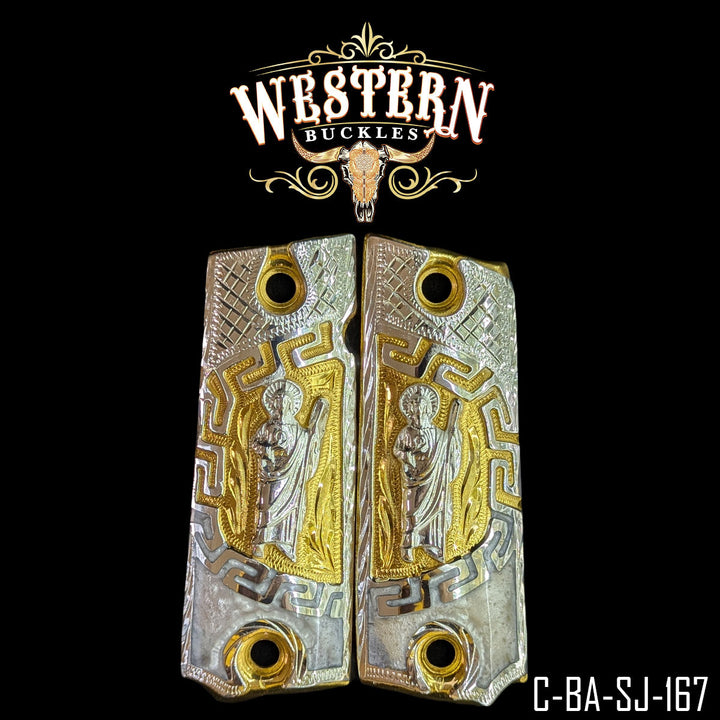1911 Saint Jude Gun Grips | Handcrafted by Western Buckles | SKU C-BA-SJ-167