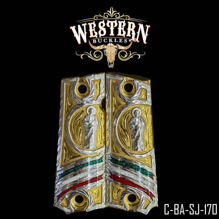 1911 Saint Jude Gun Grips | Handcrafted by Western Buckles | SKU C-BA-SJ-170