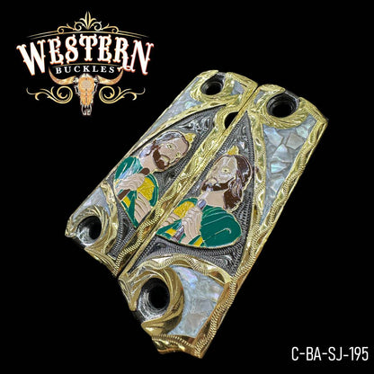 Cacha Colt 1911 San Judas Rameado Resina - Western Buckles