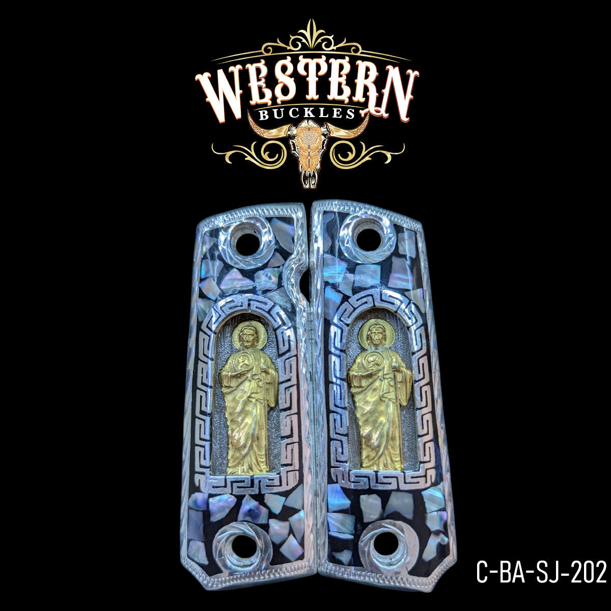 Cacha Colt 1911 San Judas Rameado y Resina