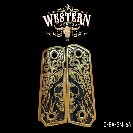 Cachas Colt 1911 Santa Muerte Oro