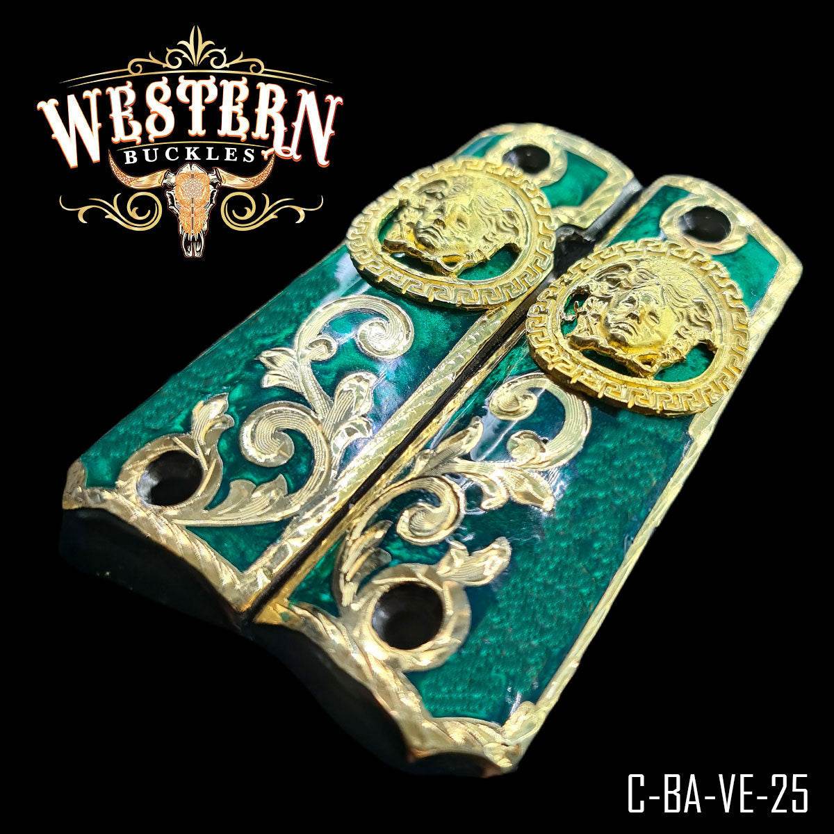 Cacha Colt 1911 Medusa Resina Verde - Western Buckles
