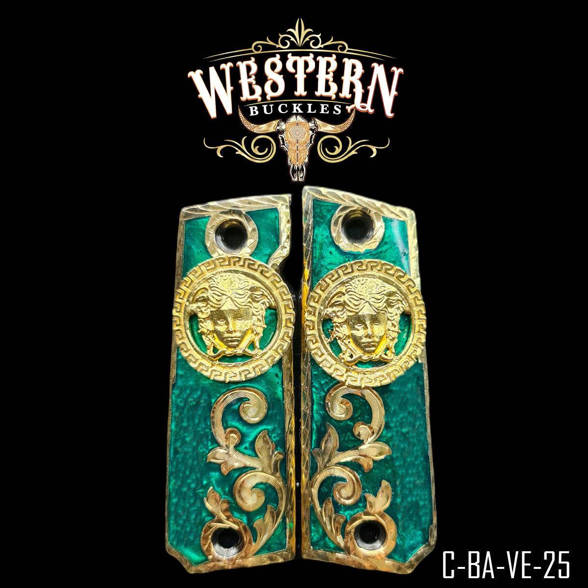 Cacha Colt 1911 Medusa Resina Verde - Western Buckles