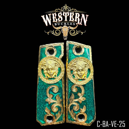 Cacha Colt 1911 Medusa Resina Verde - Western Buckles