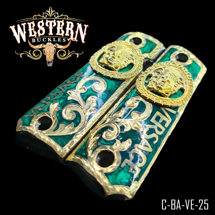 1911 Cachas — Artisan Resin — Detail View | Western Buckles Handcrafted | SKU C-BA-VE-25