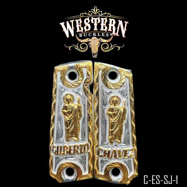 San Judas 1911 Full-Size Gun Grips — 24K Gold – Western Buckles
