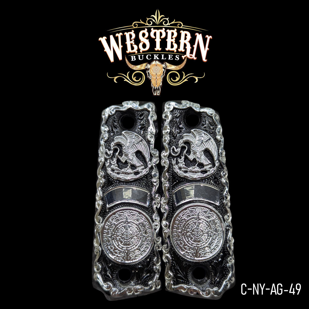 Cacha Colt 1911 Aguila Mexicana Rameada Plata