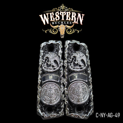 Cacha Colt 1911 Aguila Mexicana Rameada Plata