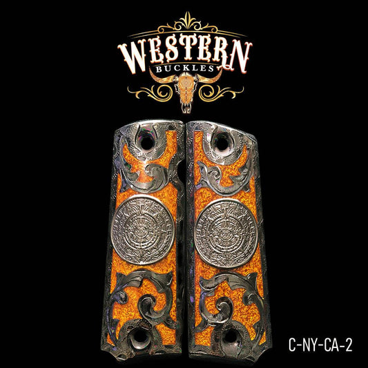 Cacha Colt 1911 Calendario Rameado con Resina - Western Buckles