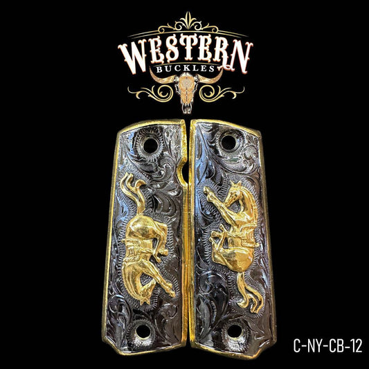Cacha Colt Caballo Relinchando Dorado - Western Buckles