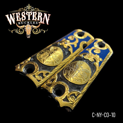 Cacha Colt 1911 Dorado con Resina- Western Buckles