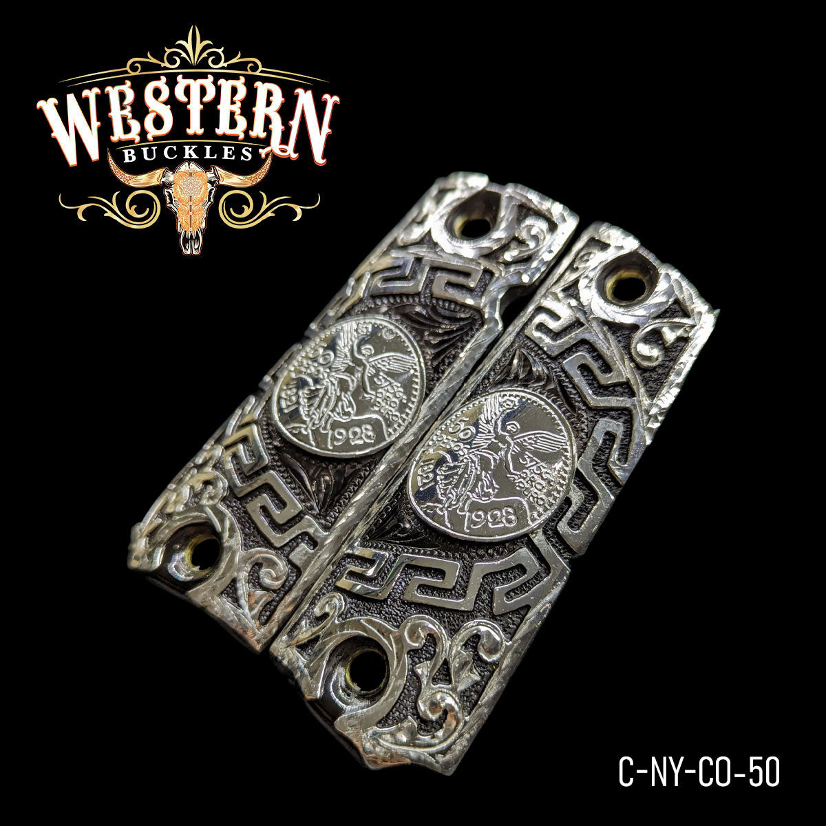 Cacha Colt 1911 Centenario Plata y Niquel Negro