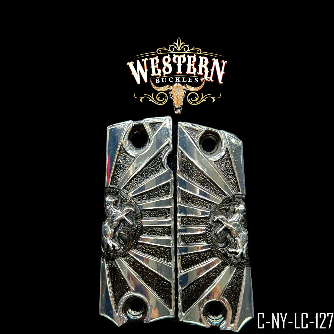 Colt 1911 Horse Cachas | Handcrafted by Western Buckles | SKU C-NY-LC-127