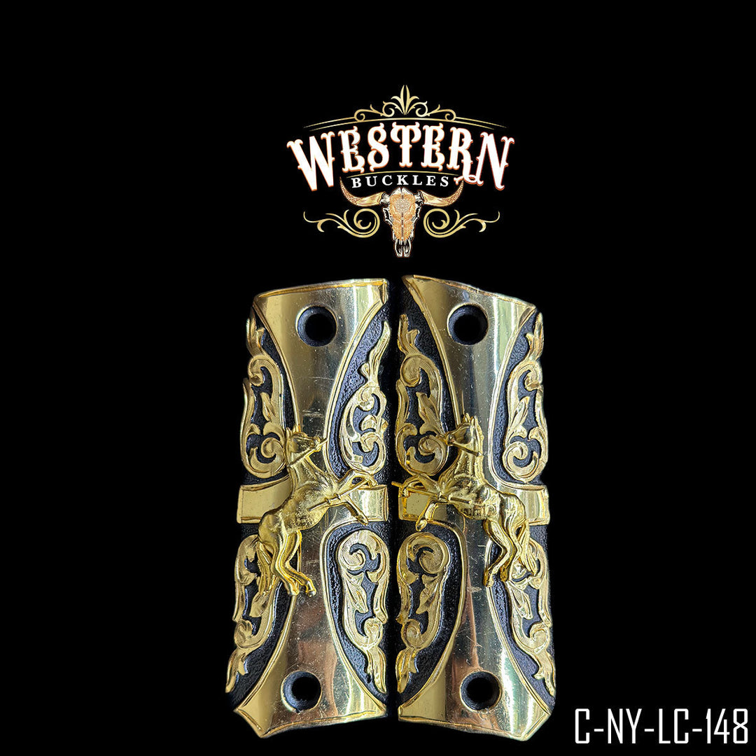 1911 Horse Gun Grips | Handcrafted by Western Buckles | SKU C-NY-LC-148