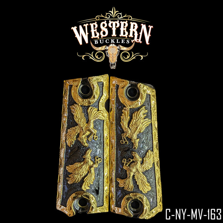 1911 Rooster Gun Grips | Handcrafted by Western Buckles | SKU C-NY-MV-163