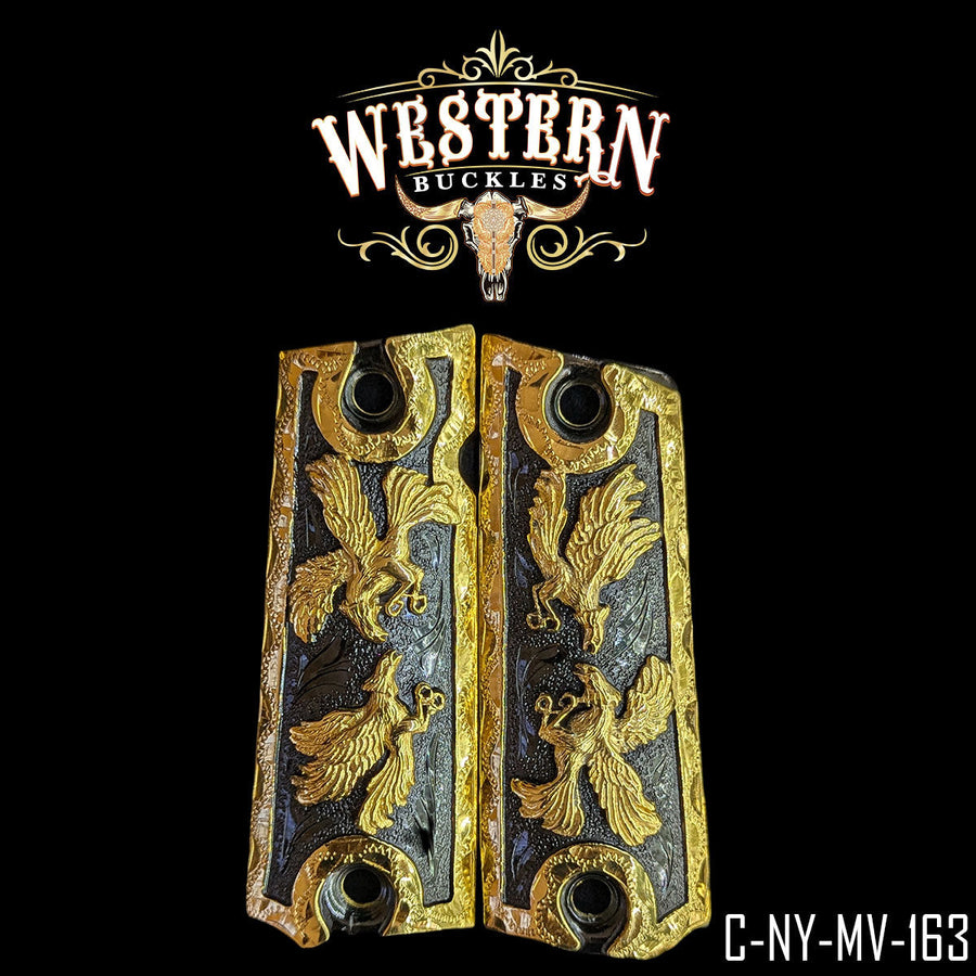 Gallo (Rooster) Custom Grips for Colt 1911 Full-Size — 24K Gold-Plated