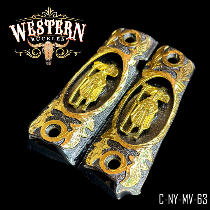 1911 Gun Grips — Detail View | Western Buckles Handcrafted | SKU C-NY-MV-63