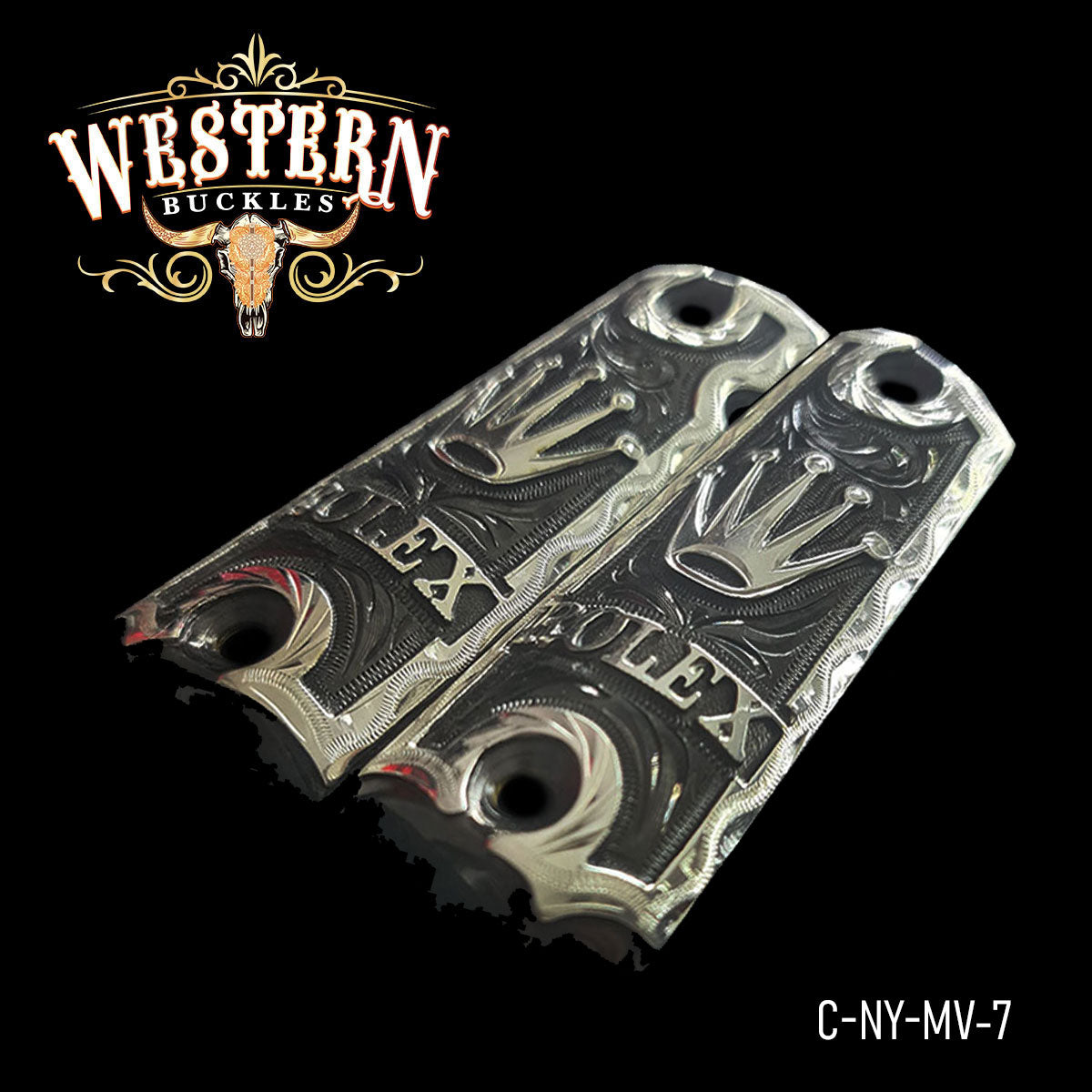 Cacha Colt 1911 Plata y niquel negro- Western Buckles