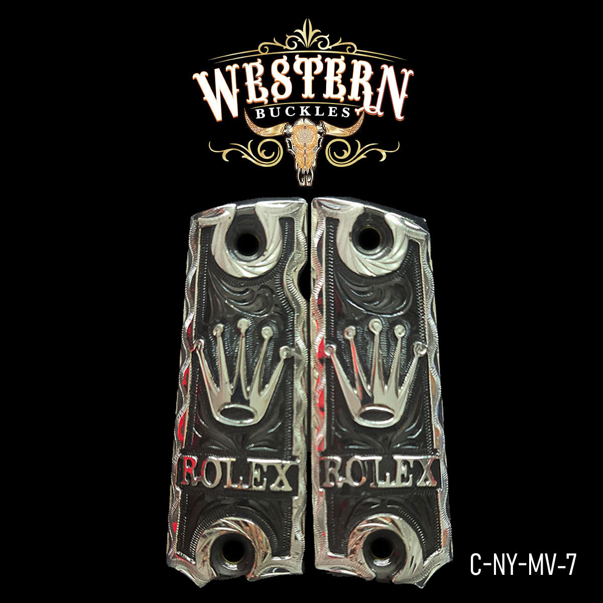 Cacha Colt 1911 Plata y Niquel negro- Western Buckles