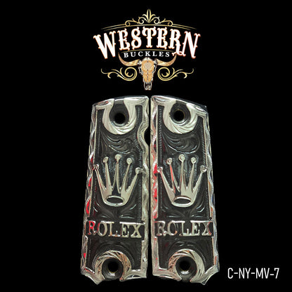 Cacha Colt 1911 Plata y Niquel negro- Western Buckles