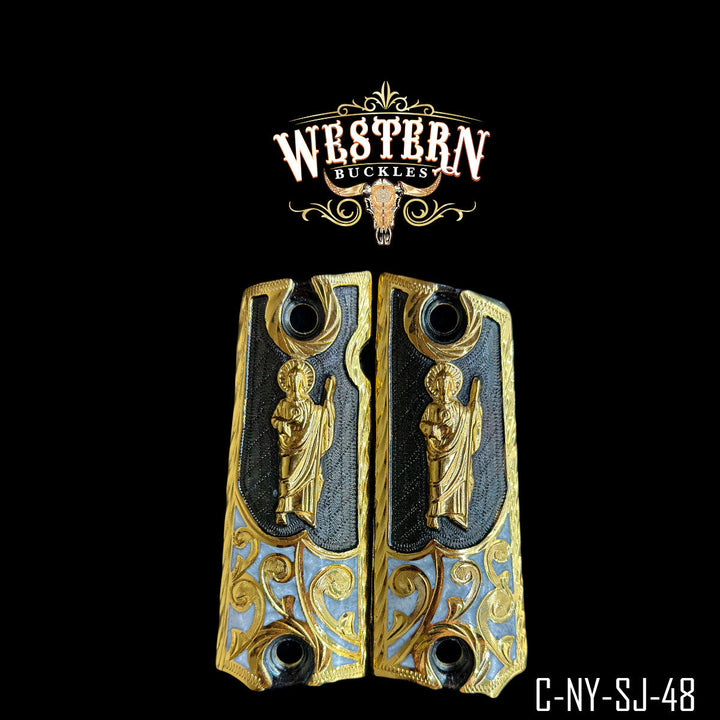 1911 San Judas Gun Grips | Handcrafted by Western Buckles | SKU C-NY-SJ-48