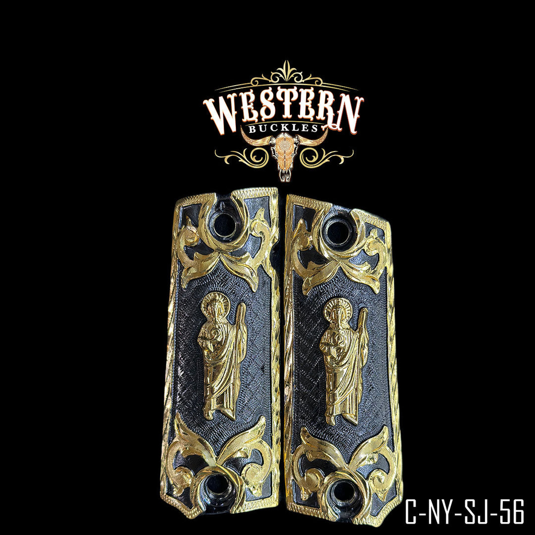 1911 San Judas Gun Grips | Handcrafted by Western Buckles | SKU C-NY-SJ-56