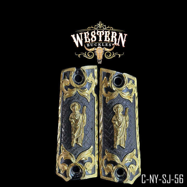 1911 San Judas Gun Grips | Handcrafted by Western Buckles | SKU C-NY-SJ-56