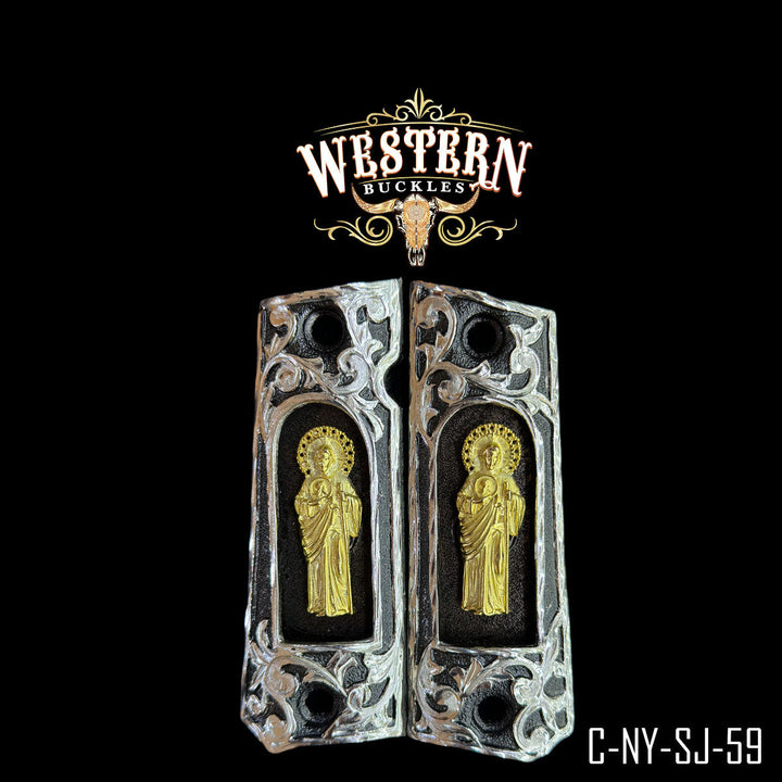 1911 San Judas Gun Grips | Handcrafted by Western Buckles | SKU C-NY-SJ-59