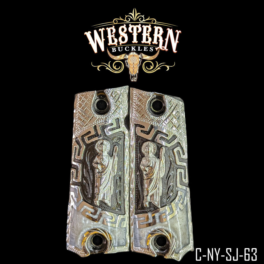1911 San Judas Gun Grips | Handcrafted by Western Buckles | SKU C-NY-SJ-63