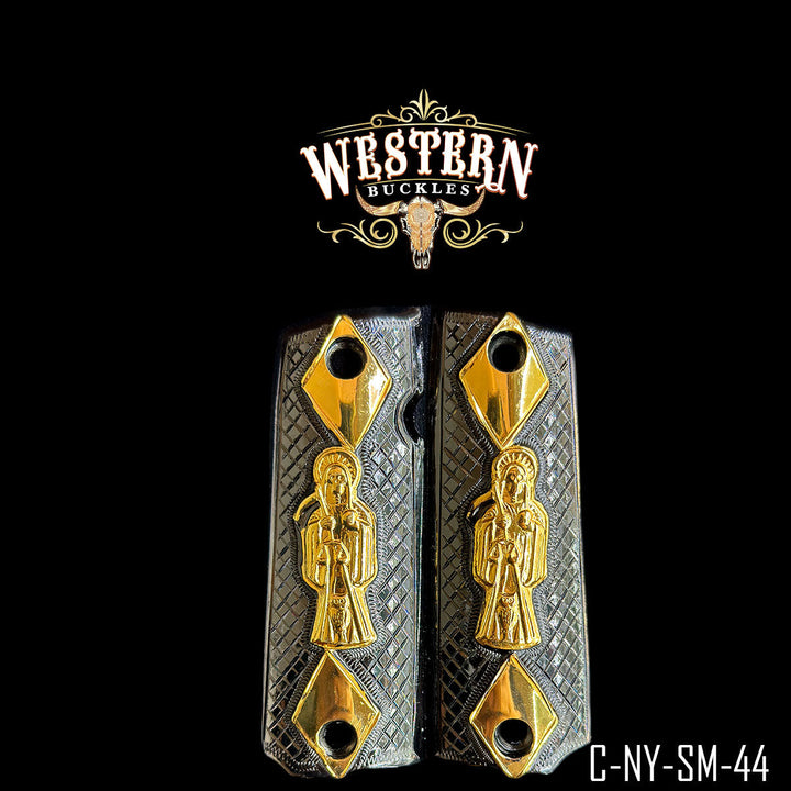 1911 Santa Muerte Gun Grips | Handcrafted by Western Buckles | SKU C-NY-SM-44