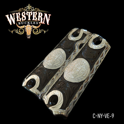 Cacha Colt 1911 Medusa Niquel Negro y Plata