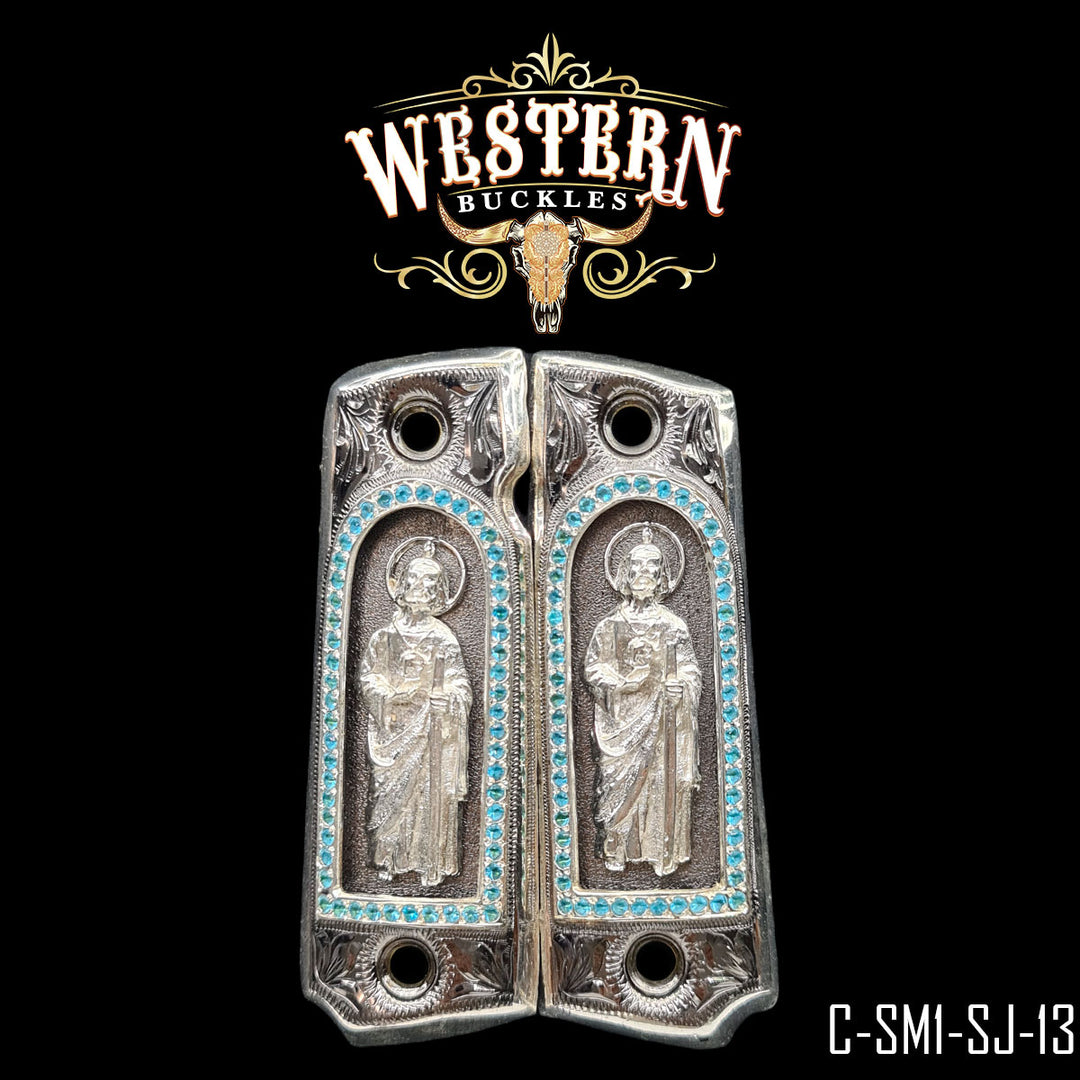 1911 San Judas Gun Grips | Handcrafted by Western Buckles | SKU C-SM1-SJ-13