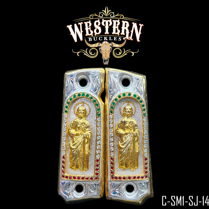 1911 San Judas Gun Grips | Handcrafted by Western Buckles | SKU C-SM1-SJ-14
