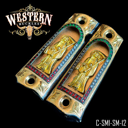 Cachas Colt 1911 Grips Santa Muerte Piedras